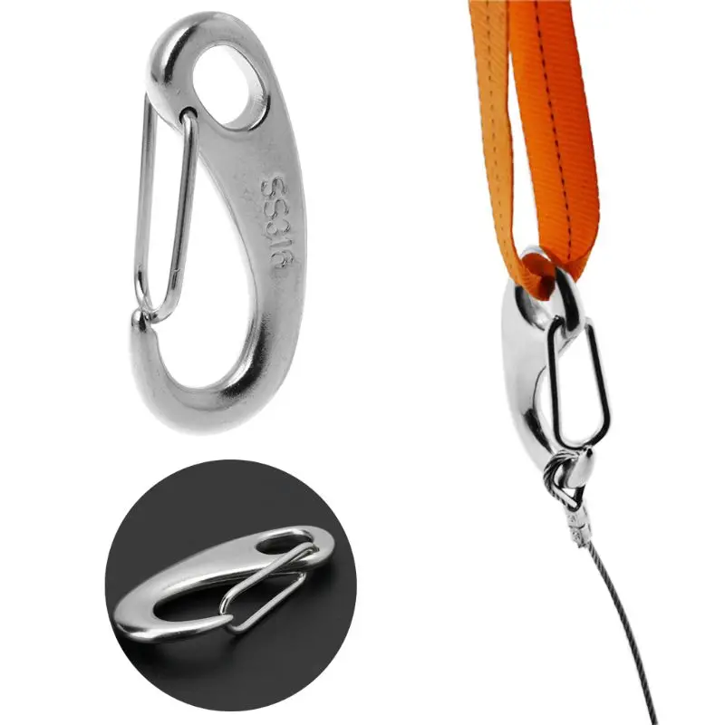 OOTDTY Stainless Steel Egg Spring Hook Clip Quick Link Carabiner Spring Buckle image 2