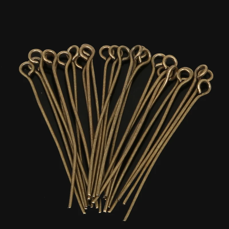 Wholesale 300pcs/lot 35mm Antique Bronze/Rhodium/Gold Color Eye Pins Head Pin For Jewelry Making DIY Accessories Craft
