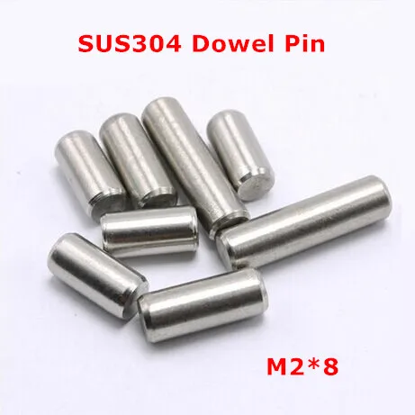 200pcs M2*8 Dia 2mm Dowel Pin GB119 SUS304 stainless steel Cylindrical Pin / Fixed Location Paralled Pins