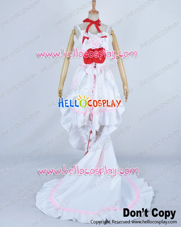 Chobits Cosplay Clamp Chii Elda White Red Dress Costume H008