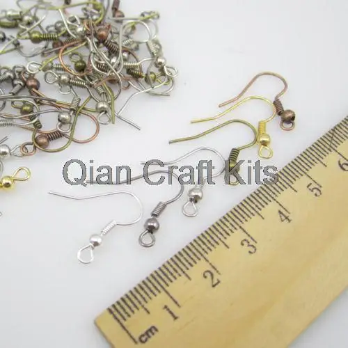 2000pcs mix color plated earring hooks, high quality lead and nickel free earring findings gold,silver,bronze,rhodium mix