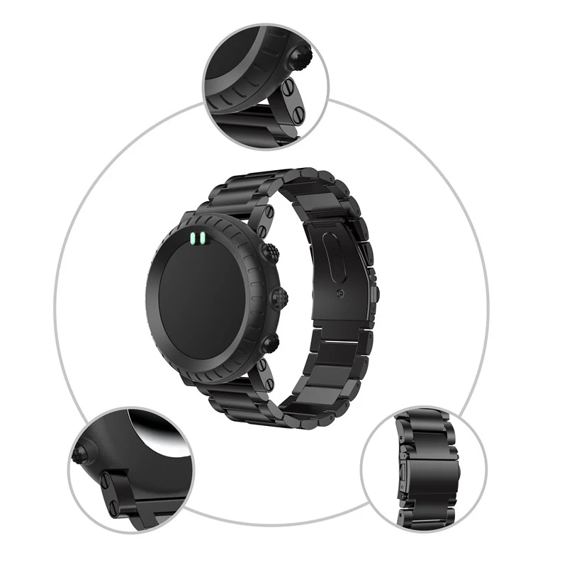 25mm Stainless Steel Wristband Bracelet Replacement Quick Release Watchband Strap + Connector Tool For Suunto Core Series