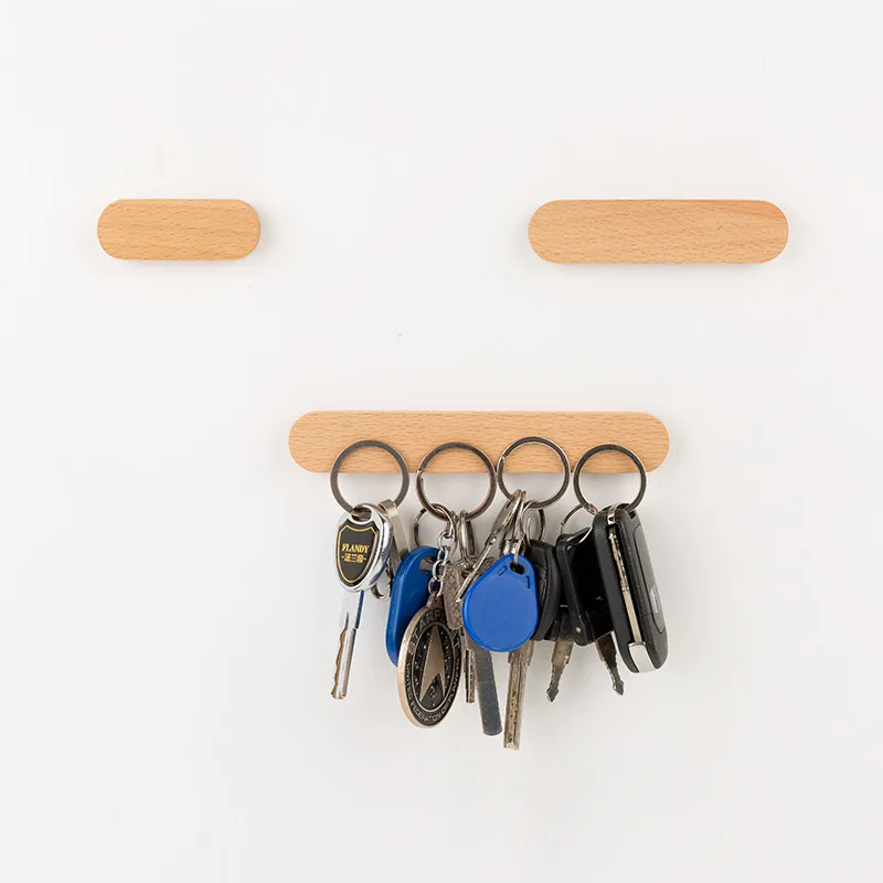 Wooden Key Holder Wall Key Storage Organizer Strong Magnetic Key Rack Hanger Key Ring Hooks Clerk Housekeeper on the Wall