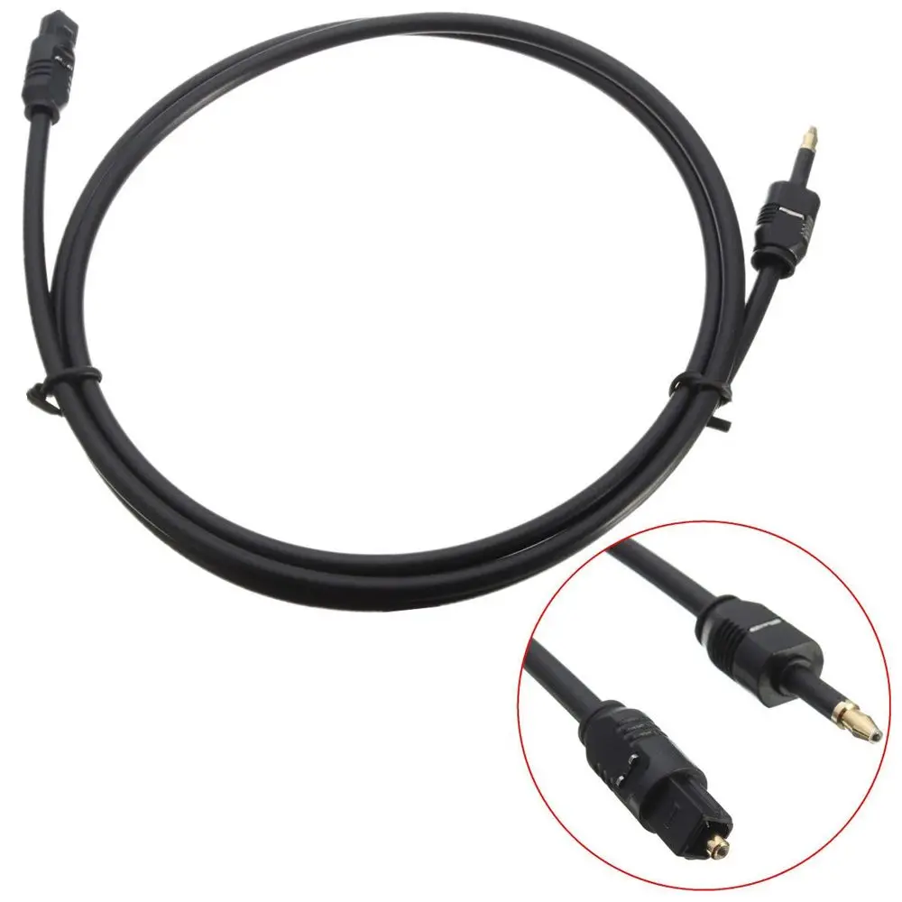 High Quality Practical 1m Toslink to Mini 3.5mm Plug Digital Optical Audio Cable SPDIF Optic Fiber Line