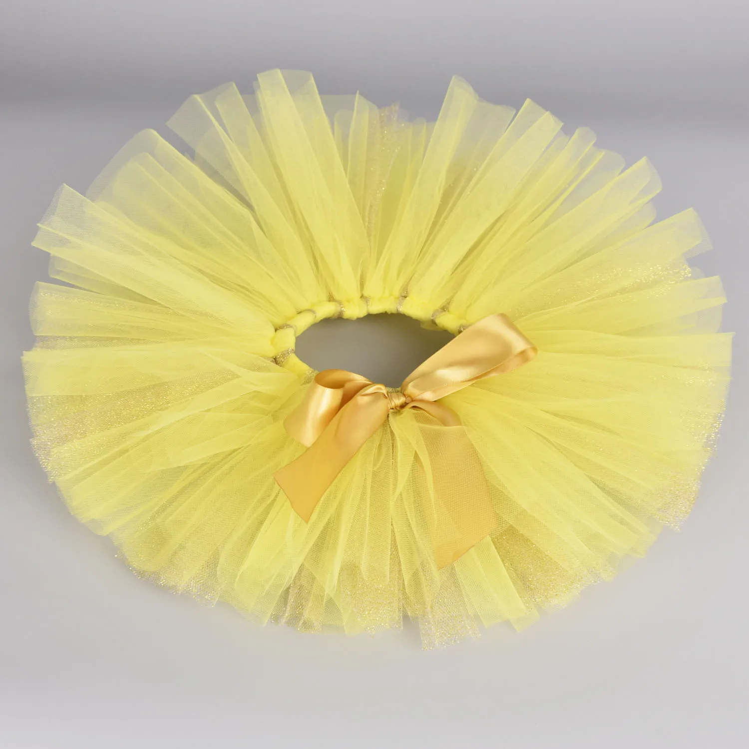 Sunshine Yellow Girls Tutu Skirt Baby First Birthday Party Costume Infant Gold Glitter Tulle Tutus Cake Smash Newborn-5T 6T