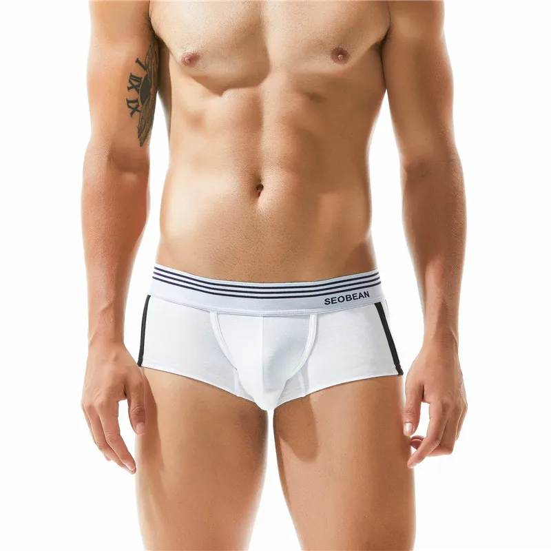 SEOBEAN Heren Ademend Katoen Boxershorts U-Convex Zakje Lage Taille Comfortabel Stretch Zacht Ondergoed voor Dagelijks Casual