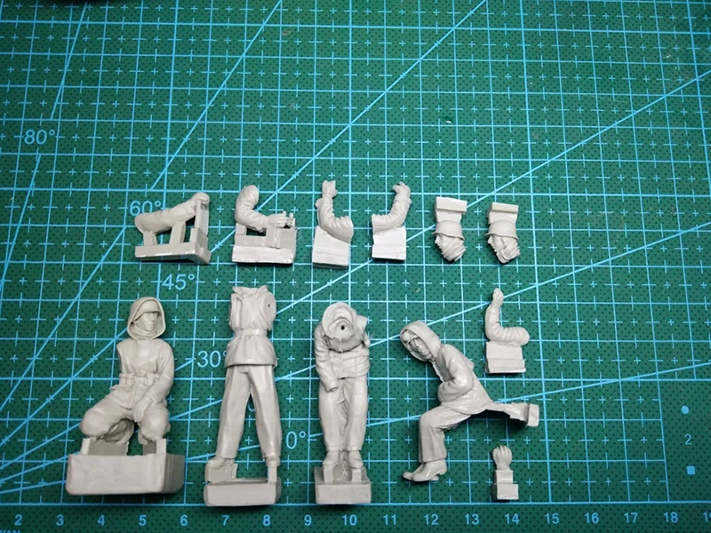 Unpainted Kit 1/35 Flak 38 Crew Include 4 Soldiers Figure Historical Figure Resin Kit