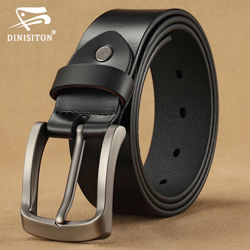 DINISITON-Cinturón de cuero genuino para hombre, cinturones de marca de lujo, correa de piel de vaca de alta calidad, fajas calientes