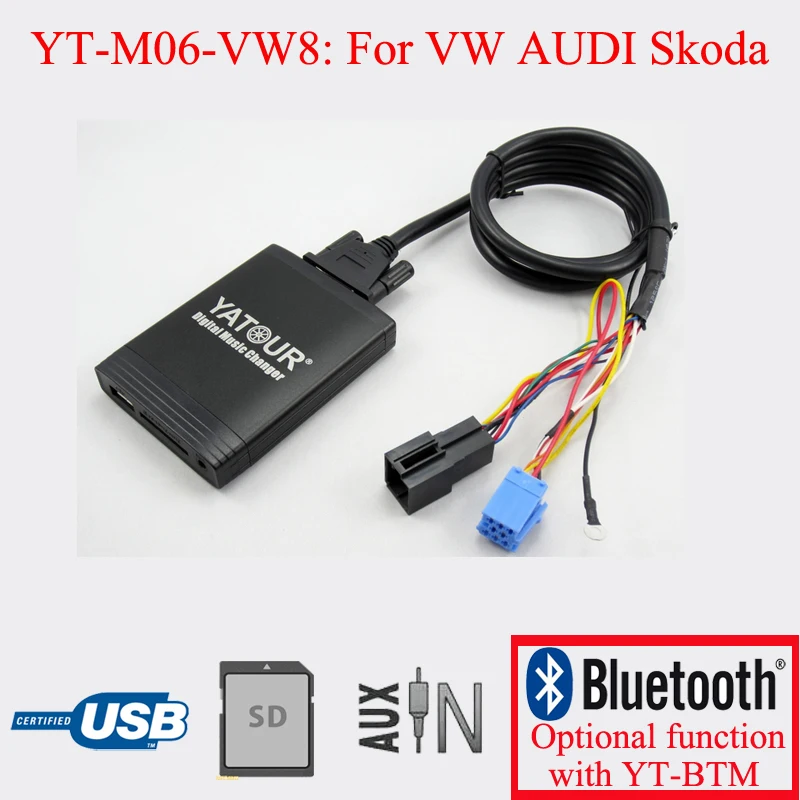 

Yatour car stereo USB SD AUX Player for VW AUDI Skoda Seat 8PIN