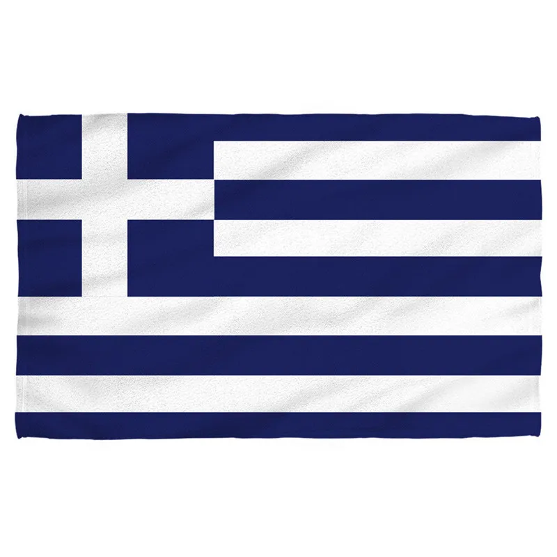 New Greece Greek Flag Lightweight Beach Towel Microfibre Bath Towel Sports Quick Dry Camping Travel Towels for Gym 140X70 75X35