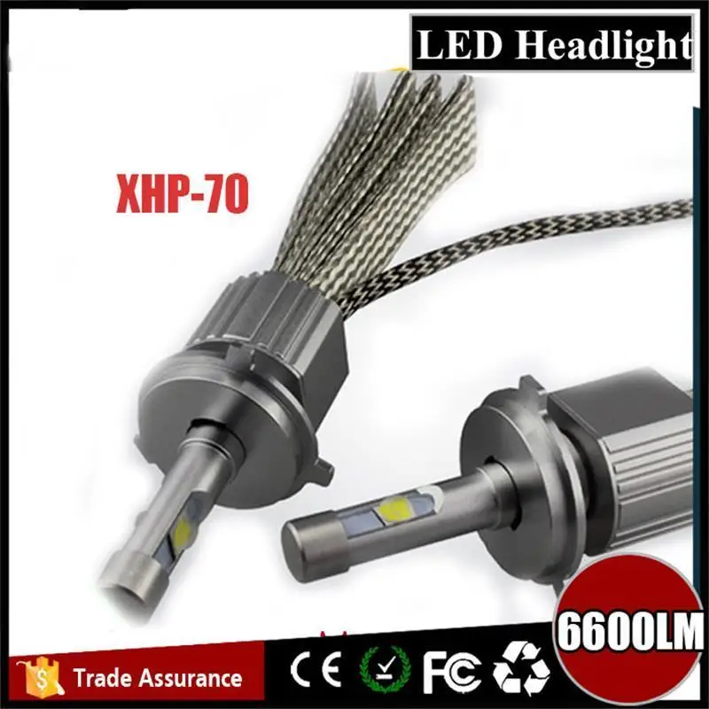 Paire Voiture puissante Canbus Aucune ampoule LED Cree xhp70 Chip Puce LED 6000K 55W H4 H7 H8 H11 9005 9006 H1 H3 9012