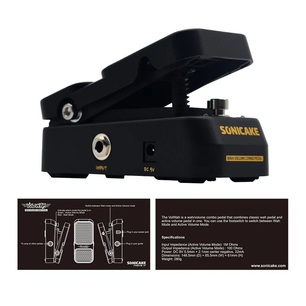 SONICAKE VolWah Active Volume Control & Wah Expression Pedal QEP-01 Gitarrenteile Zubehör – Detail 5