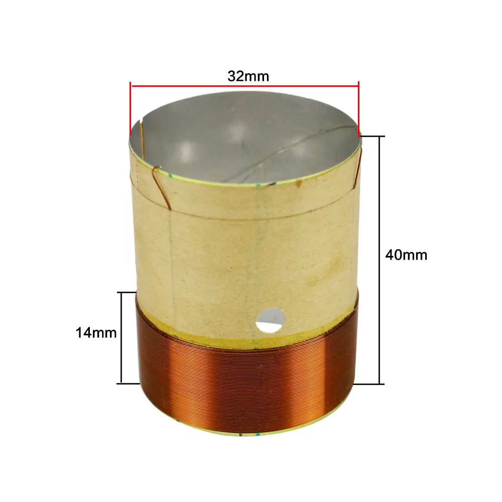 GHXAMP 32mm Woofer Voice coil Woofer Speaker Repair Parts 8OHM White Aluminum Copper Wire With Sound Hole Two Layer 2pcs