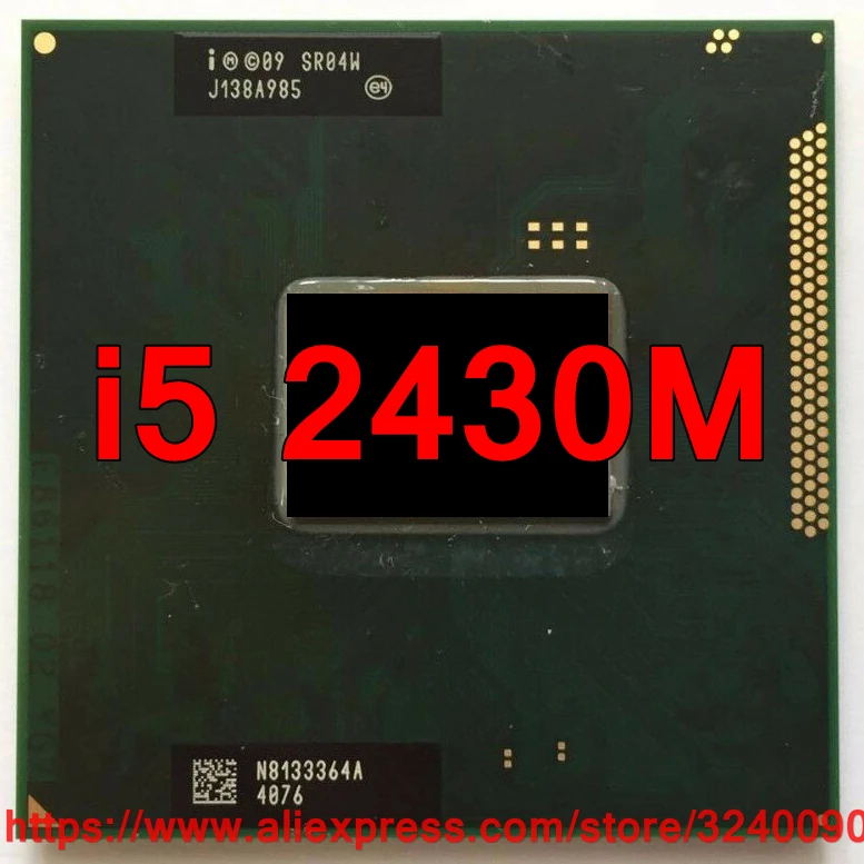 Original lntel Core i5 2430M SR04W CPU (3M Cache/2.40GHz/Dual-Core) i5-2430M Laptop processor free shipping