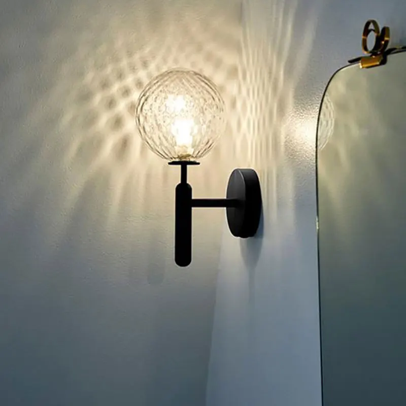 Lámparas de pared de vidrio nórdico, luz de pared Personal creativa, iluminación de decoración para pasillo, escalera, dormitorio, cabecera,