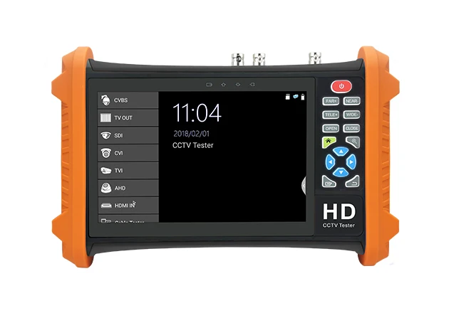 

7 Inch 5 In 1 HD CCTV Tester Monitor 8MP AHD CVI CVBS TVI SDI Camera Testing HD Input Output UTP PTZ 12V Ouput