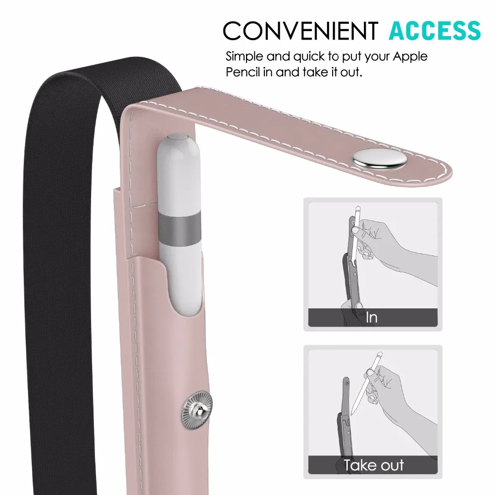 Pencil Case Holder for Apple Pencil PU Leather Elastic Pencil Pocket Sleeve Detachable Pouch Cover for Apple Pencil iPad Pro 9.7 view 5