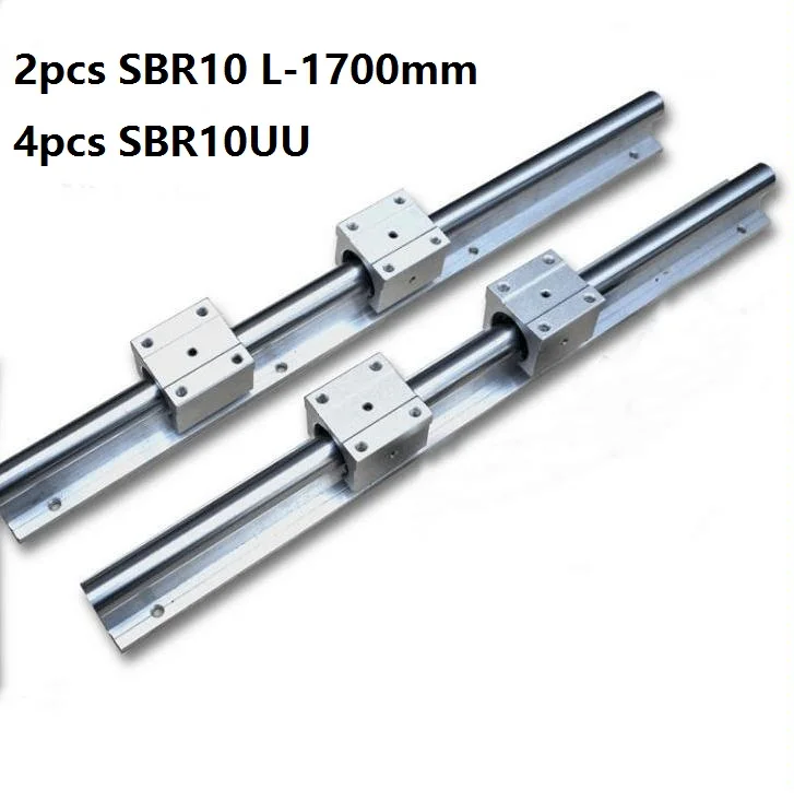 

2pcs SBR10 L-1700mm support rail linear guide + 4pcs SBR10UU linear bearing blocks for CNC router parts