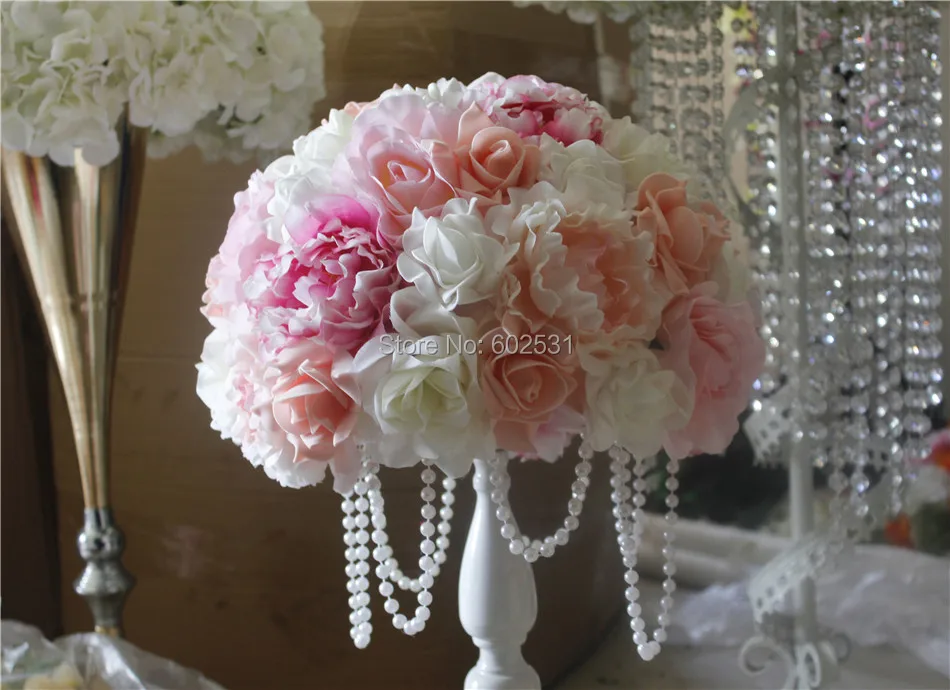 SPR NEW Free shipping!wedding stage arch artificial flower ball penoy rose wedding table centerpiece ideas backdrop decoration