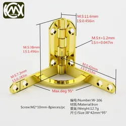 2pc 38*42mm*95deg kimxin sales High-grade woodbox hardware accessories hinges #Jewelrycase #Collectionbox #woodcase hinge W-306
