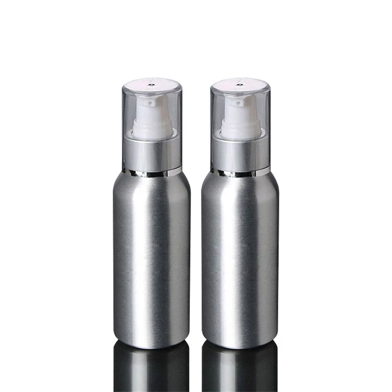 

1pcs Vacuum Storage Bottle 50ML aluminum bottle cosmetic emulsion press packaging Aluminum emulsion bottle BQ004