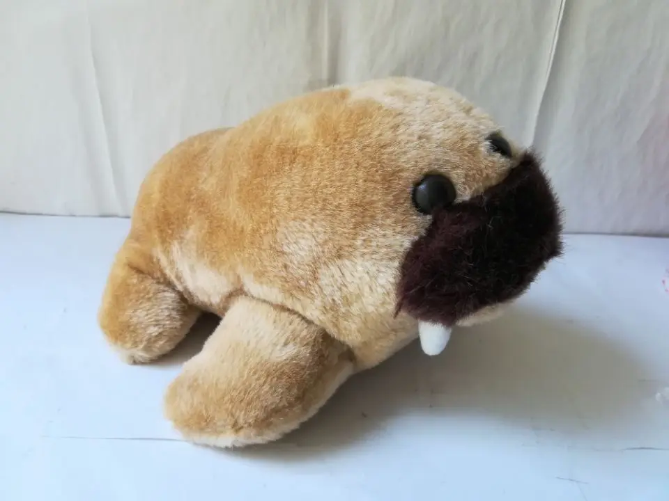 large 30cm brown cartoon walrus plush toy soft doll throw pillow toy ,birthday gift b2047