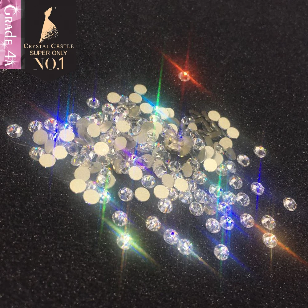 Crystal Castle Sparkle Non Hotfix 3D Nail Stones Clear White Strass Crafts Blingbling Glass Strass 4 anhf301