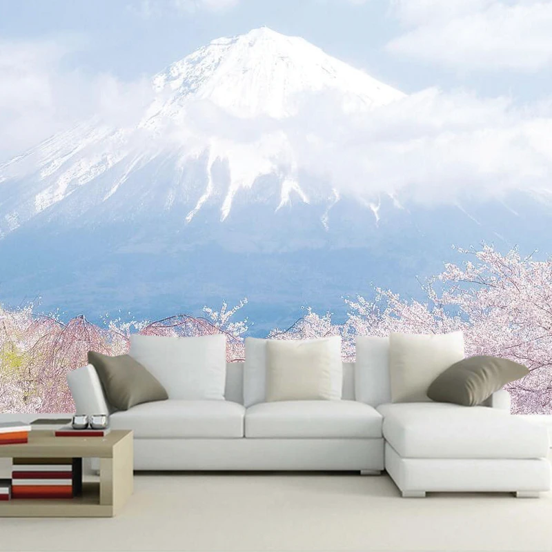 

Custom photo wallpaper,Mount Fuji and cherry blossoms,3D wallpaper murals for children's room living room bedroom PVC wallpaper