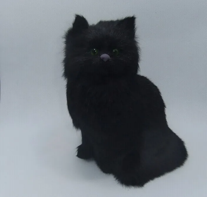 new real life creative black cat model polyethylene & furs handicraft Decoration cat doll about 21x17cm 2210