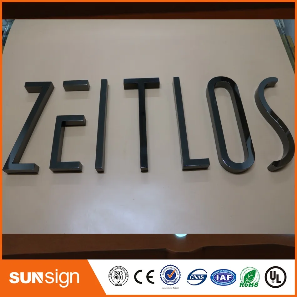 Custom Chrome Metalen Letters Teken Reclame Winkel Teken