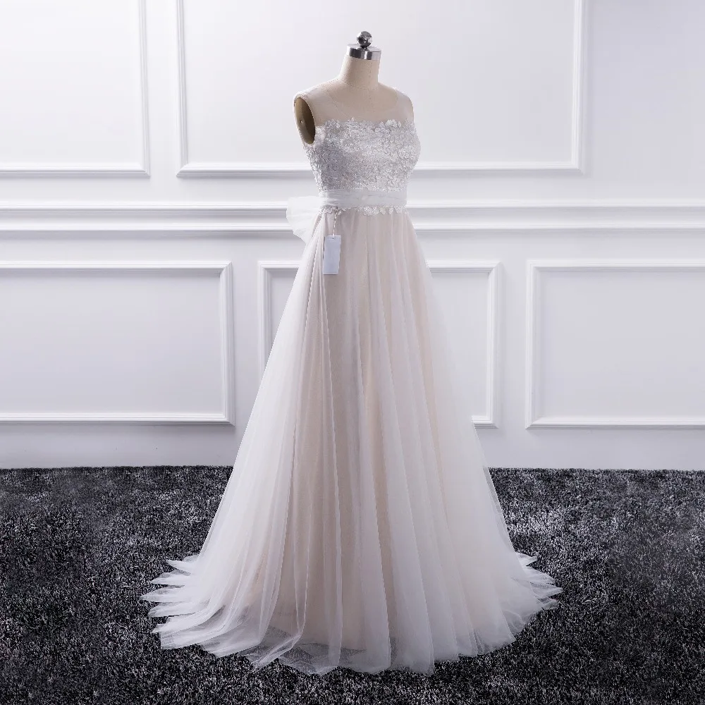 2022 Elegant Böhmischen EINE Linie Brautkleider Spitze sleeveless Boho Strand Hochzeit Kleid zippe Zurück Brautkleider Vestido De Novia