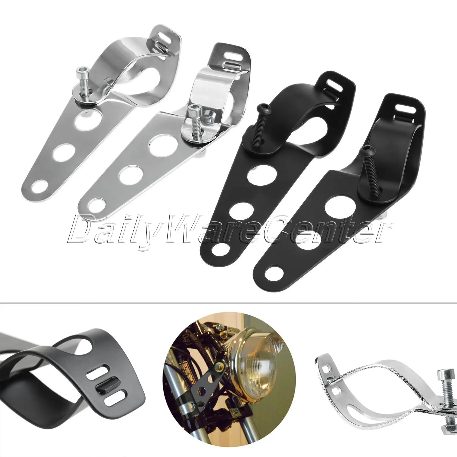 

2Pcs 35MM-43MM Motorcycle Motorbike Head Lamp Holder Headlight Mounting Brackets Fork Ear Chopper Racer for Yamaha Honda