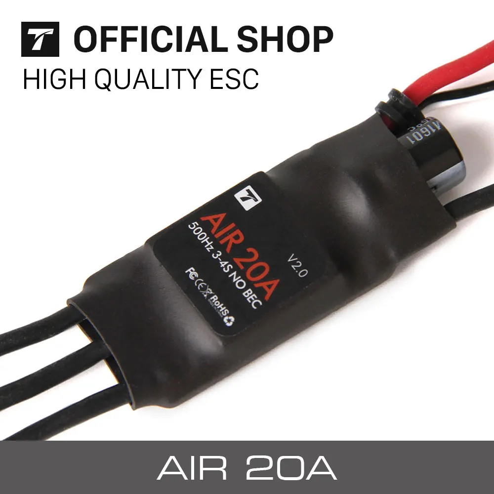 T-MOTOR ESC Air 20A (3-4S 600HZ NO BEC) Brushless Motor Electronic Speed Controller for Multicopter