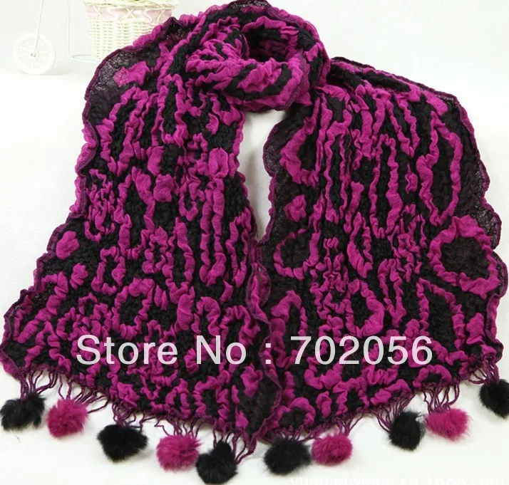 Nice wrinkle ball fringed  Scarf Scarves Neckerchief headband 170*40cm mixed color 11pcs/lot #3242