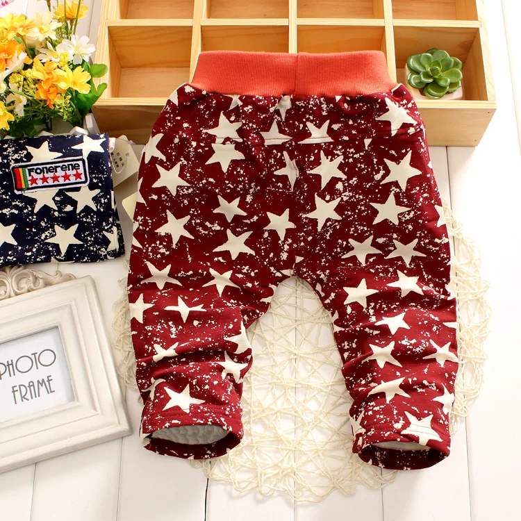 2015 new spring & autumn kids pants National flag pattern cotton boy girl pants 1 piece baggy pants baby pants 0-2 years