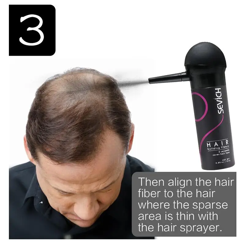 Keratin Hair Building Fibers 12g Set with Sevich Spray Applicator Special hair Growth extension nozzle hair fibers powder