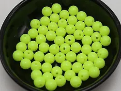 200 Neon Yellow Acrylic Round Beads 8mm Smooth Ball Spacer