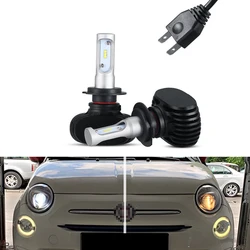 2x Canbus 6000k White 8000lm H7 Led Light LED Tip Headlight For Fiat 500  Fiat 500 500C 2007 2008 2009 2010 2011-2022 High beam