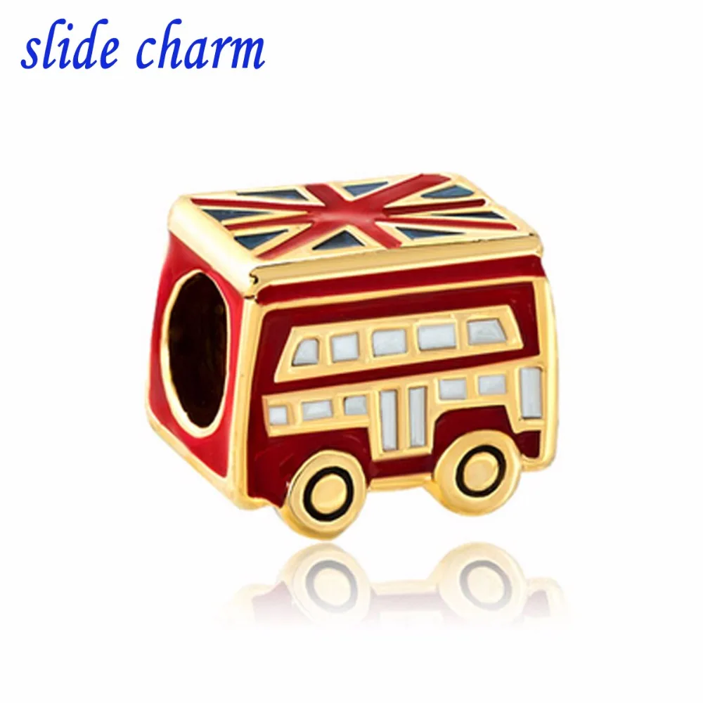 2025 New slide charm product gilded beads fit Pandora bracelets buses charm bracelets and jewelry accessories