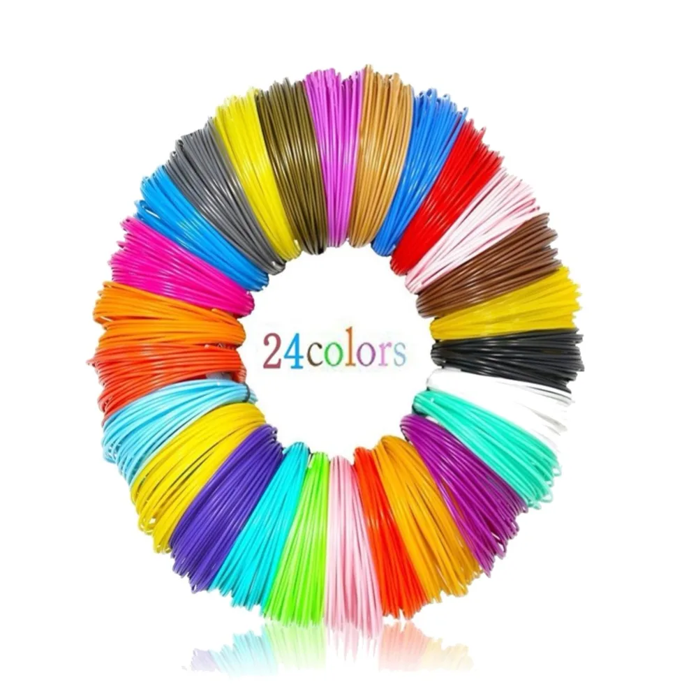 dikale 24 Colors x 10 Meter(in total 240 meter) 1.75mm PLA 3D Pen Filament Printing Material for 3D Printer Pen