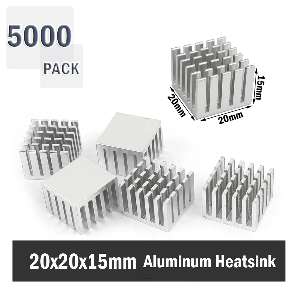 5000Pcs Gdstime 20mm x 15mm Cooling Accessories DIY Heatsink  20x20x15mm CPU GPU IC Memory Chipk Extruded Cooler Radiator