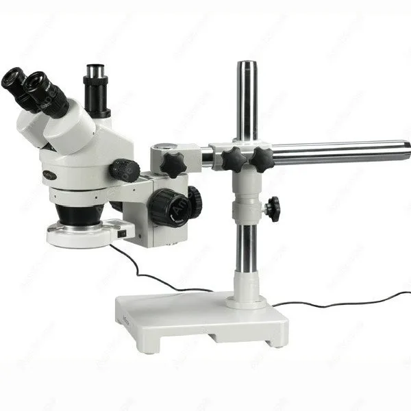 Trinocular LED Boom Stand Stereo Zoom Microscope + 5MP Camera