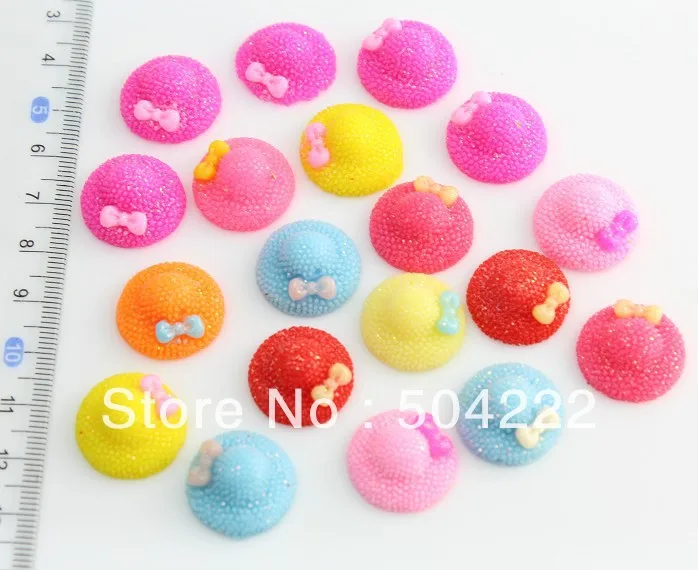 set of 250pcs handmade assorted cute glitter resin hat Cabochon for Kawaii Decoden DIY Projects-SZ0380