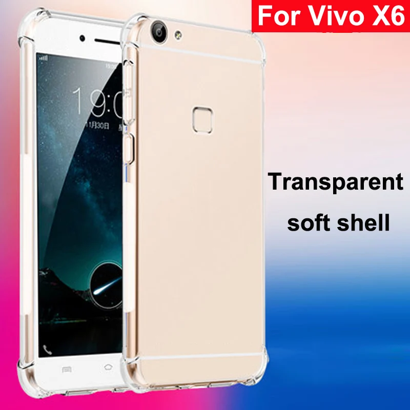 Чехол для Vivo X6 чехол Capa мягкие прозрачные чехлы из термополиуретана подушка безопасности для падение чехол для телефона чехол s 5,2 'ЧЕХОЛ ДЛЯ Vivo X 6 VivoX6 чехол-накладка для телефона в виде ракушки