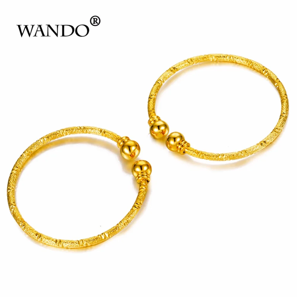 Small Gold Color Bracelet&Bangles for Baby/Girls/Boy Charm Beads Bracelet Small Bell/Heart Jewelry Child Party Gifts b59