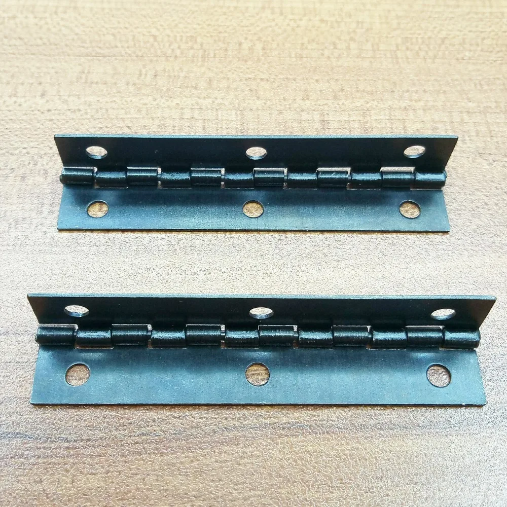 2pcs/4pcs 75mm Black Long Row Hinge Iron Hinge 270 Degrees for Box Cabinet Door Narrow Side with Screws Furniture Hardware