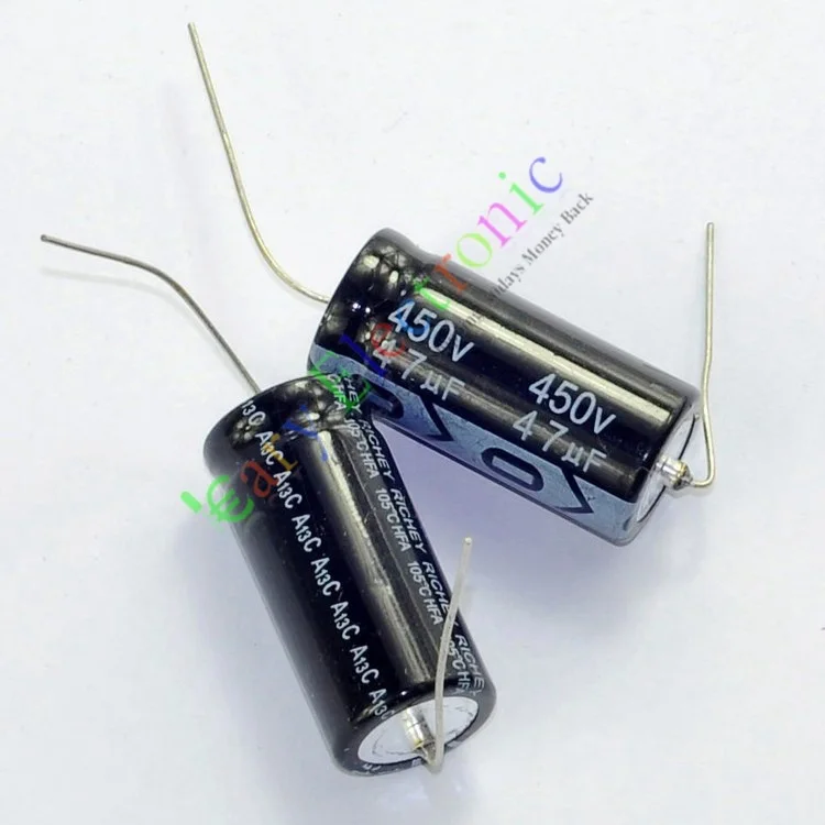 

Wholesale and retail 20pc 450V 47uf 105C New long copper leads Axial Electrolytic Capacitor audio amp free shipping