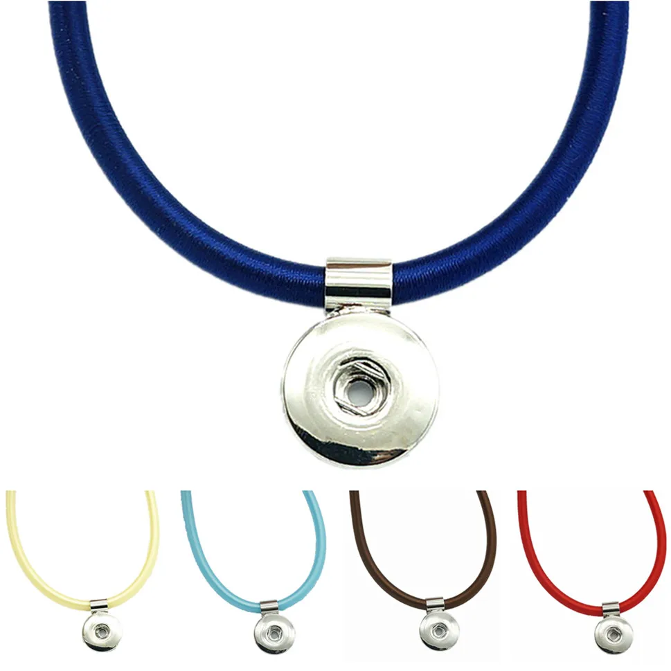 New DJ0096 Beauty colorful rope Snap necklace collars 45cm Magnet buckle fit DIY 18MM snap buttons jewlery