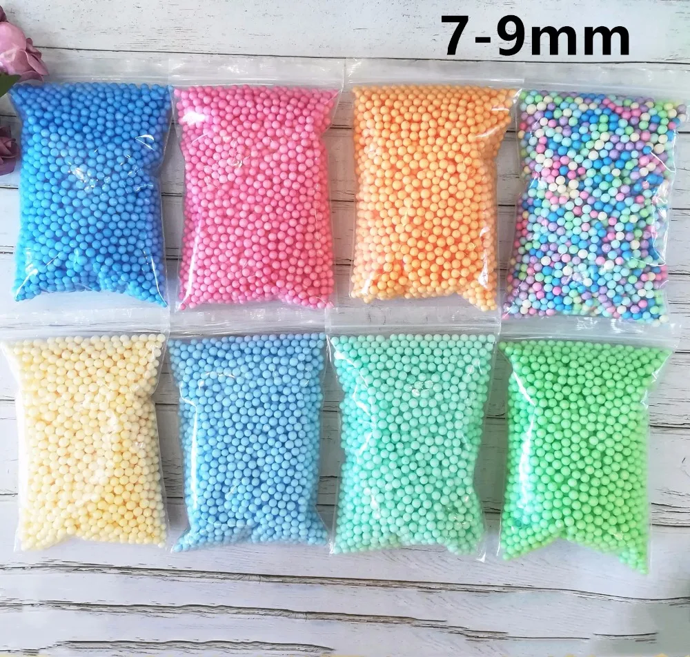 13g/bag 7-9mm Macarons Light Colours Pastel Foam Beads Colorful Polystyrene Foam Balls Styrofoam Mini Beads Balls For DIY Slime