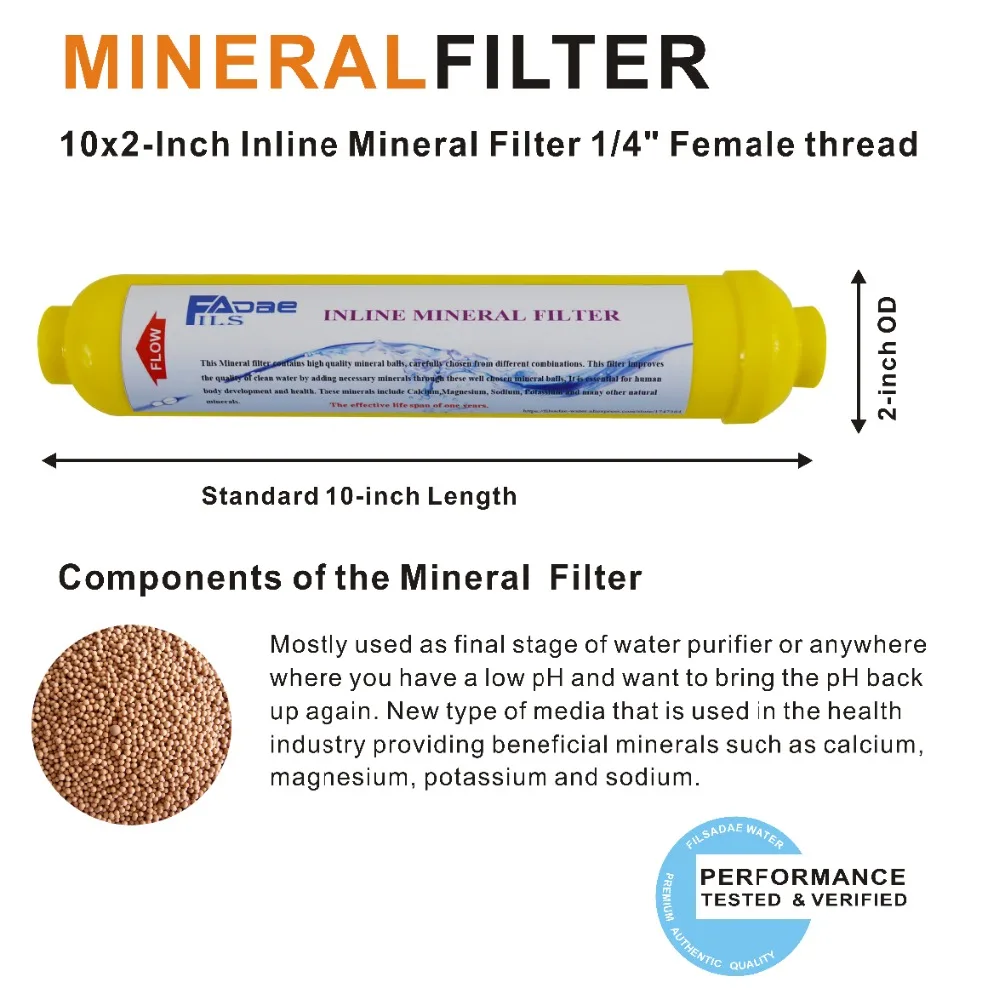 Mejora cualquier ósmosis inversa RO con filtro en línea de minerales/filtros de repuesto de remineralización, 2 \